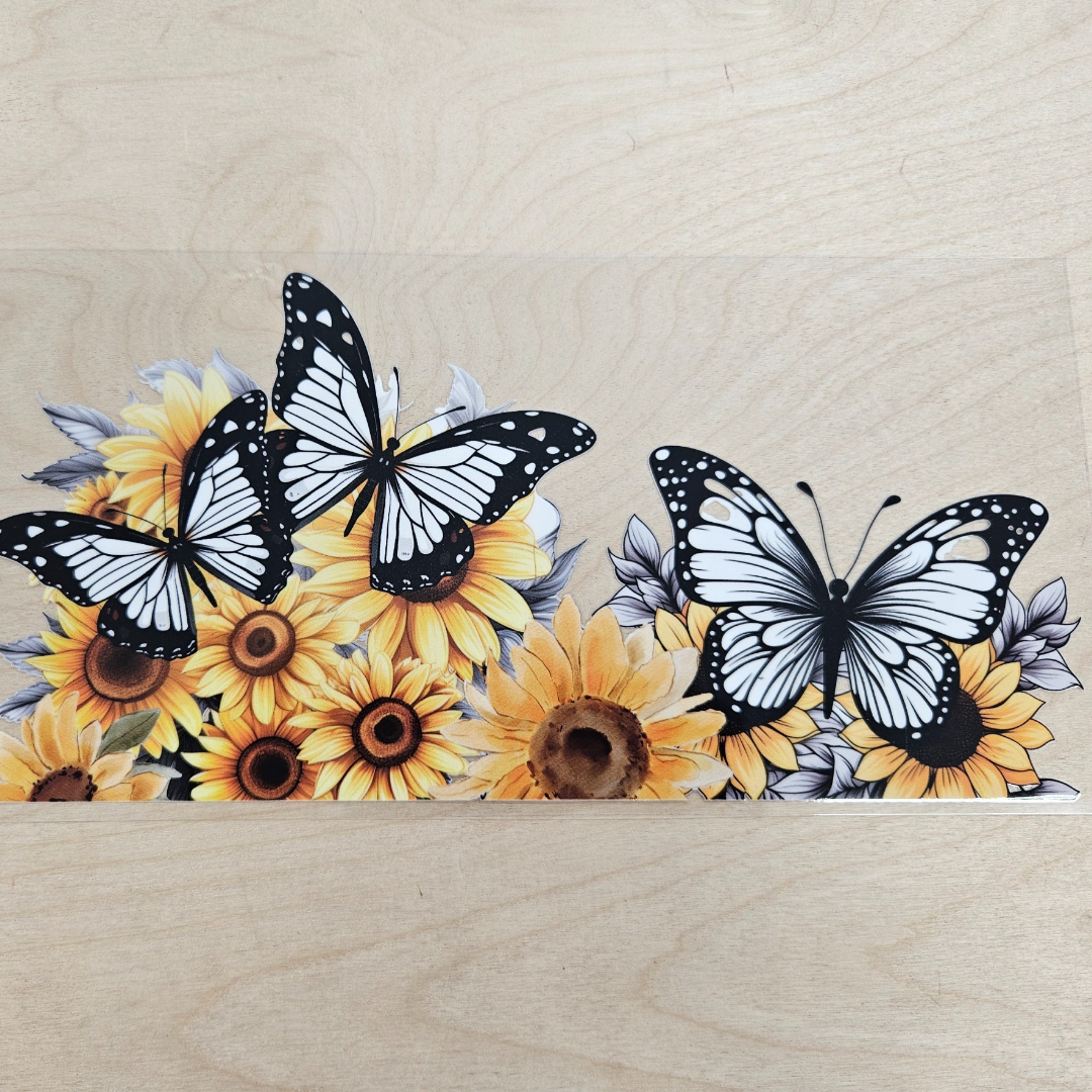 Sunflowers & Butterflies UVDTF Wrap front side