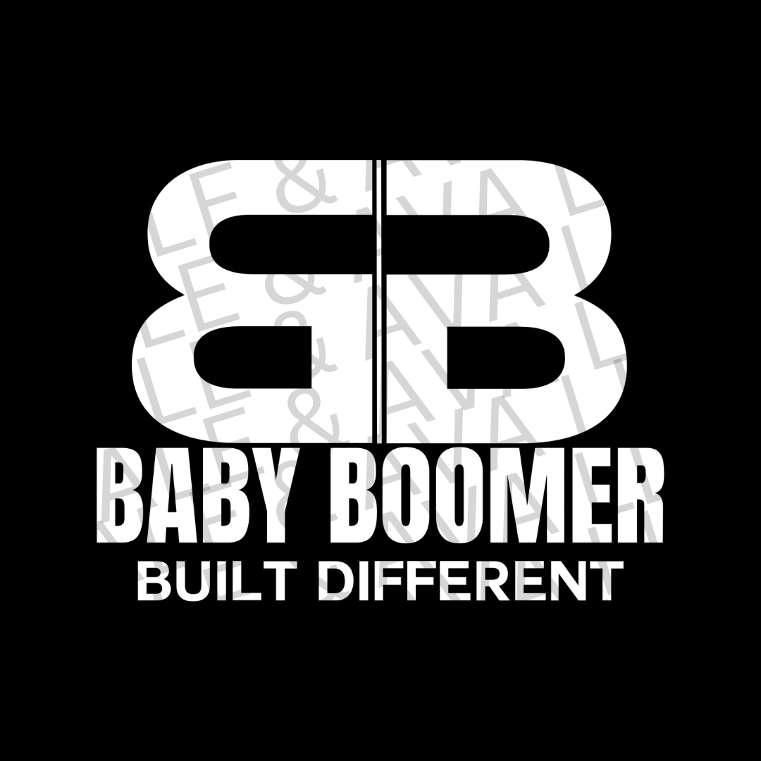 Baby Boomer Screen Print Transfer white front side