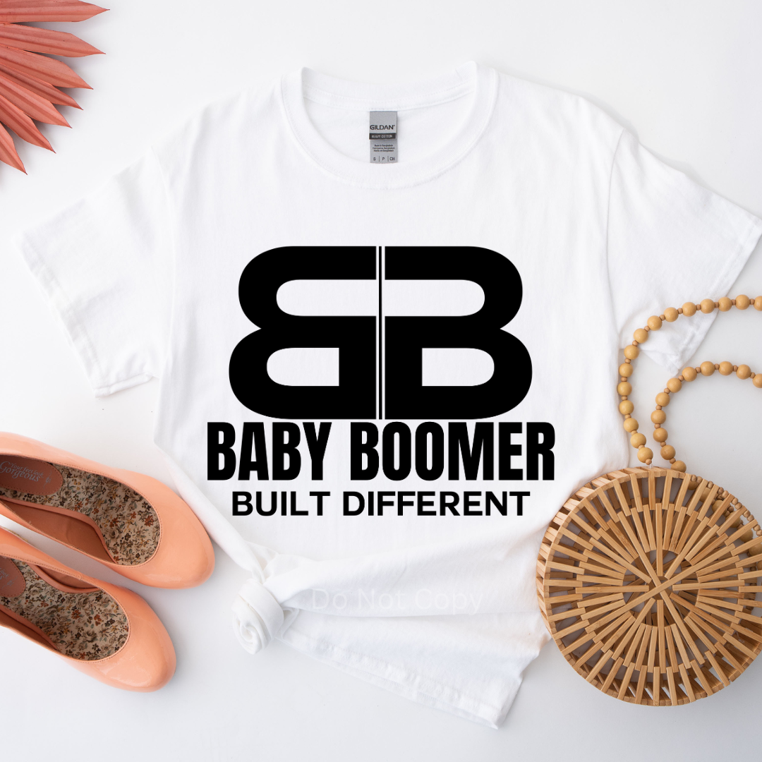 Baby Boomer Screen Print Transfer on a tshirt