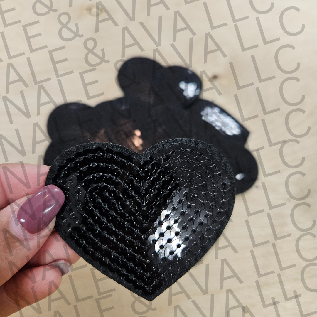 Sequin Heart Hat Patch (1 Patch)