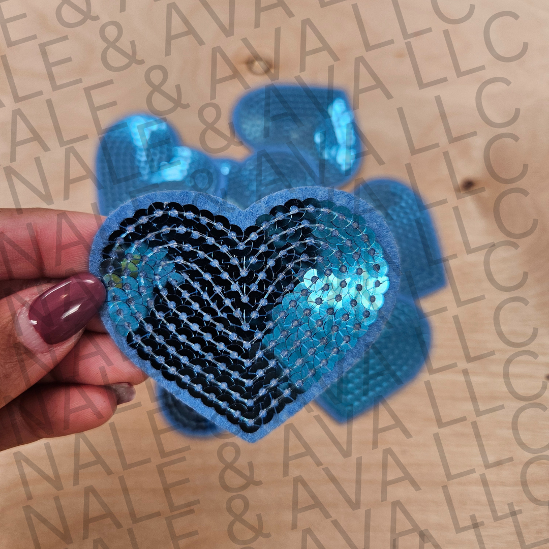 Sequin Heart Hat Patch (1 Patch)