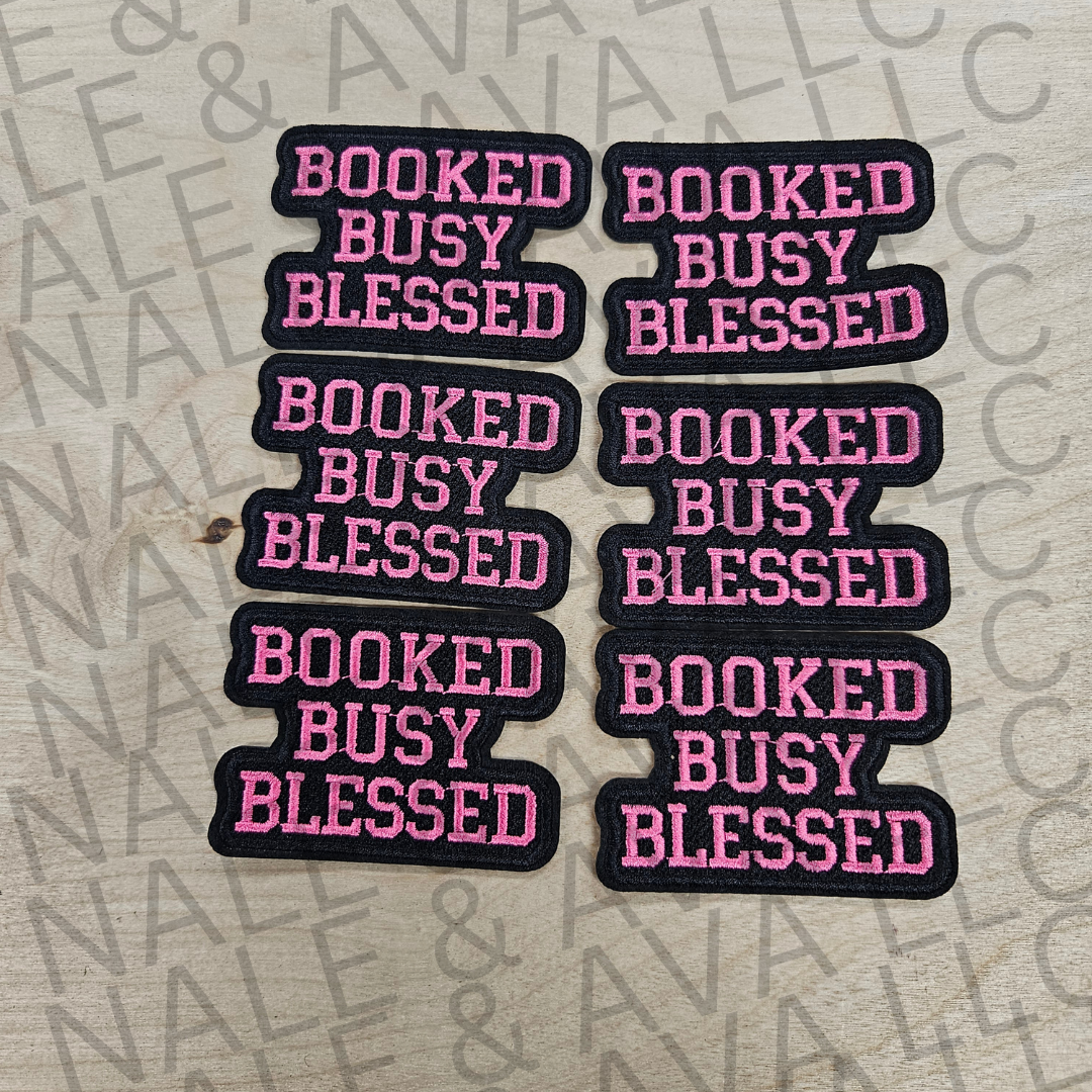 Booked Busy Blessed Hat Patch front side