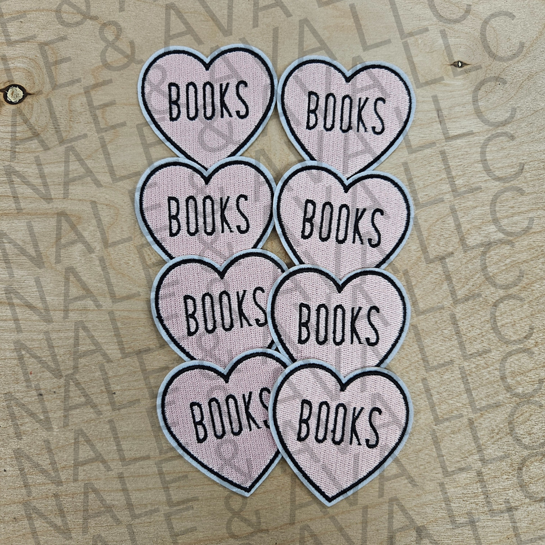 Books Heart Hat Patch front side