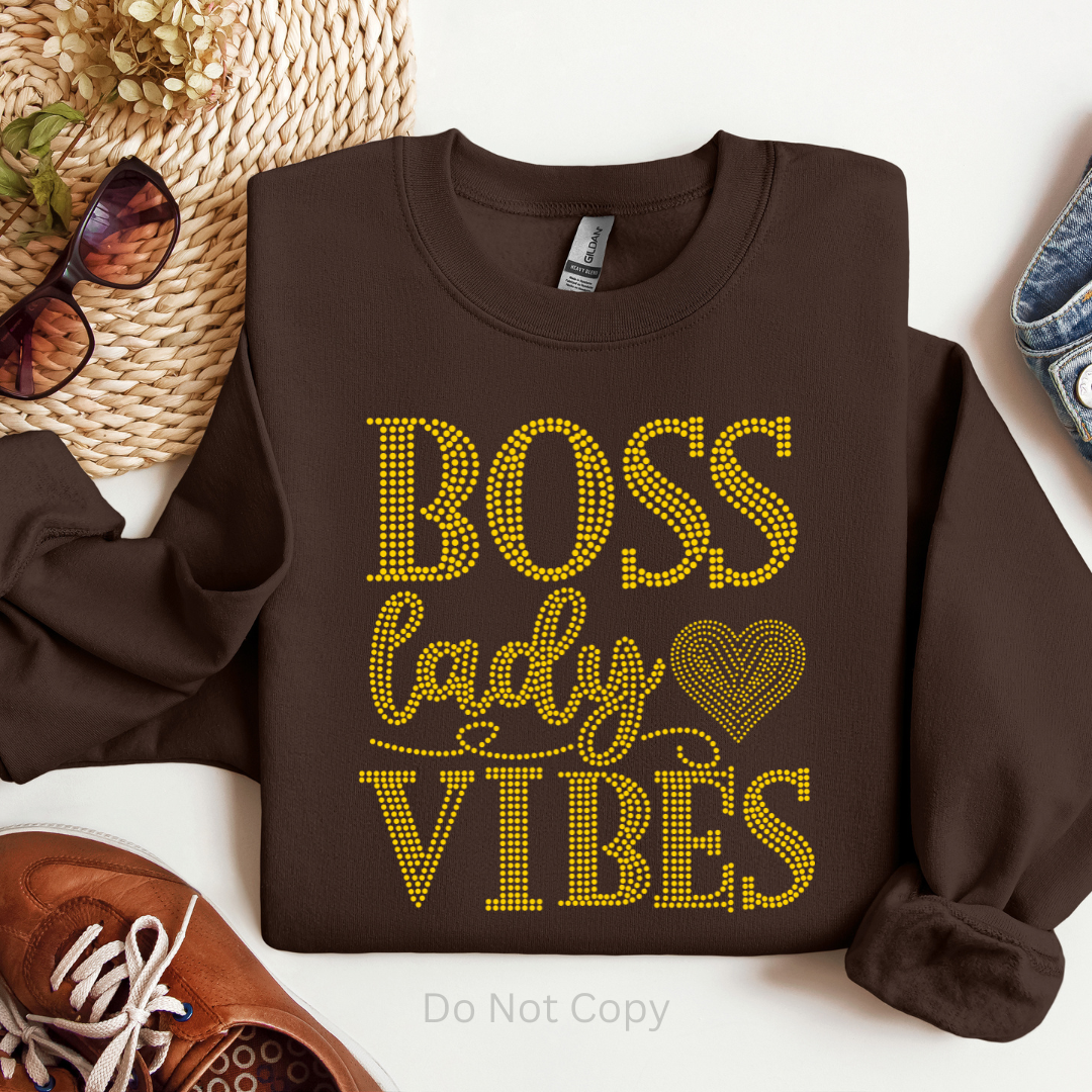 Boss Lady Vibes Rhinestone Transfer