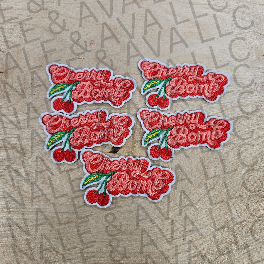 Cherry Bomb Hat Patch front side