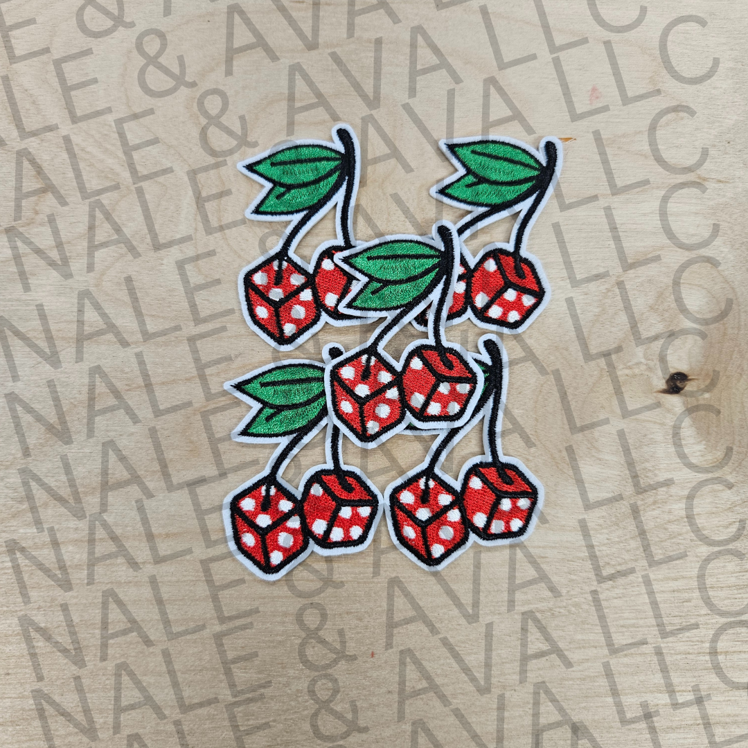 Cherry Dice Hat Patch front side