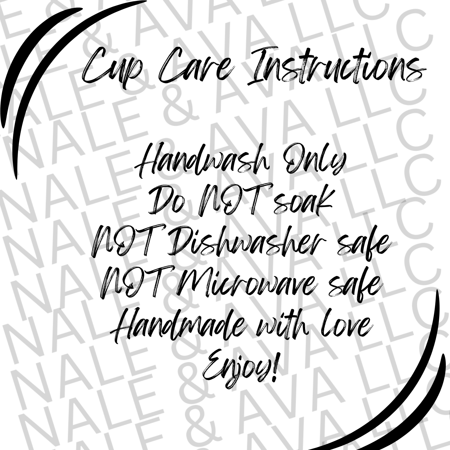 Cup Care Instructions PNG File