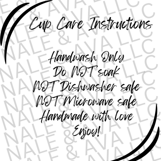 Cup Care Instructions PNG File