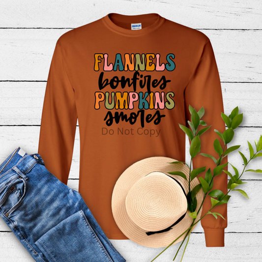 Flannels Pumpkins DTF Transfer ONLY - This is NOT a T Shirt