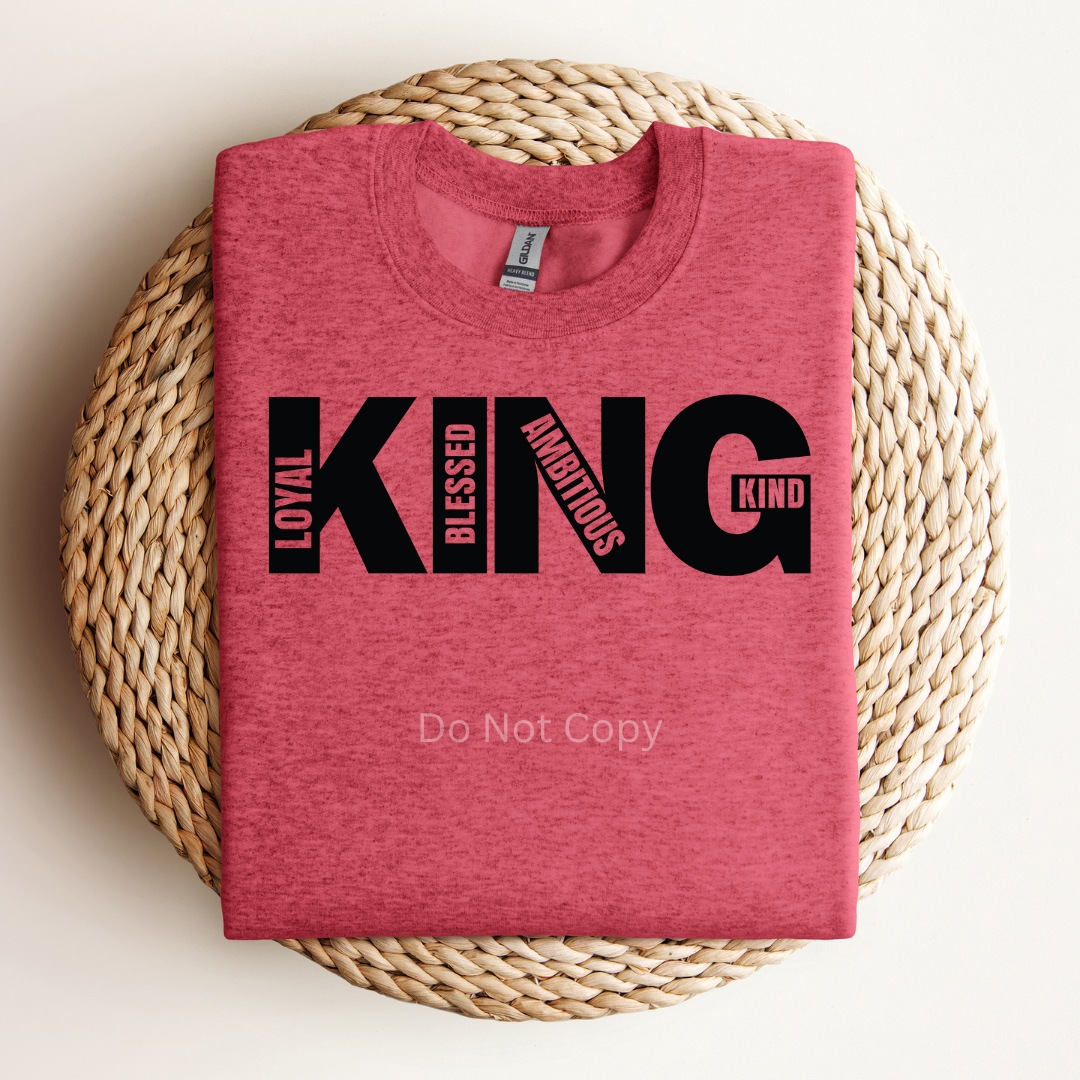 King Screen Print on a tshirt