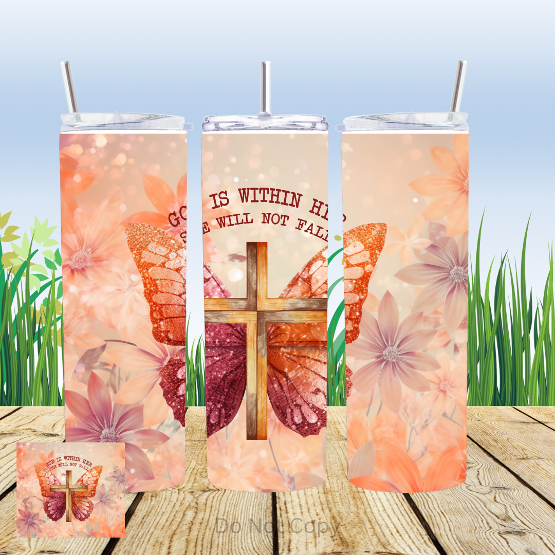 She Will Not Fall 20oz Tumbler Sublimation Transfer ONLY - This is NOT a Tumbler
