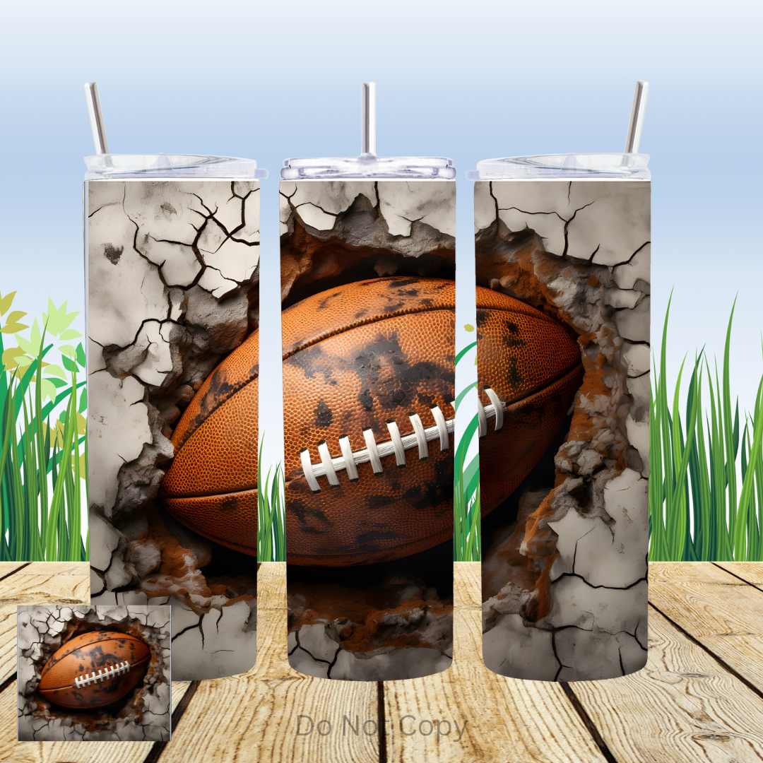About Football 20oz Tumbler Sublimation Transfer ONLY - This is NOT a Tumbler