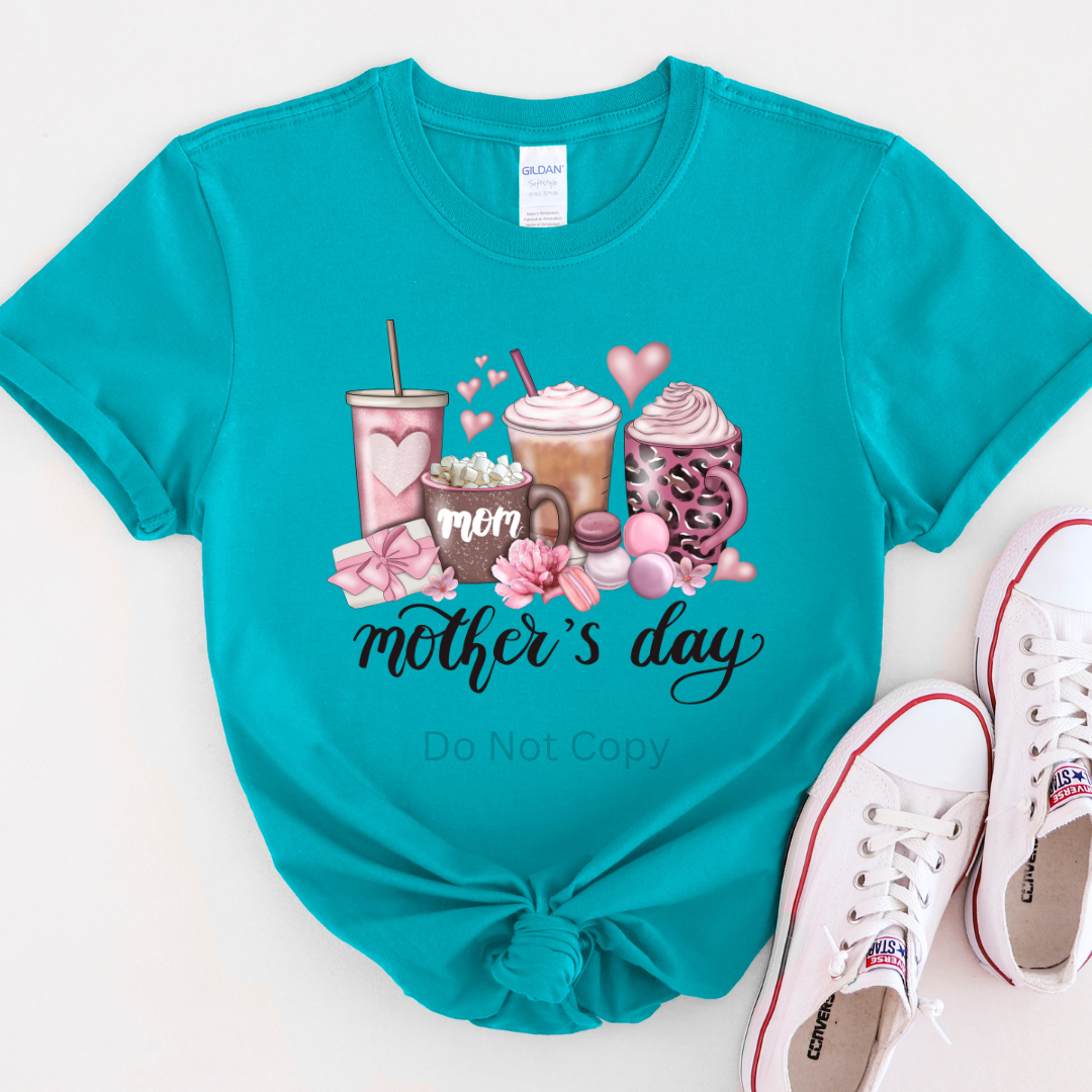 Mother's Day Cups DTF (direct to film) print on a tshirt