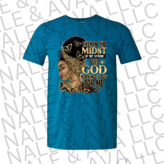 Even In The Midst Gold Graphic Tee