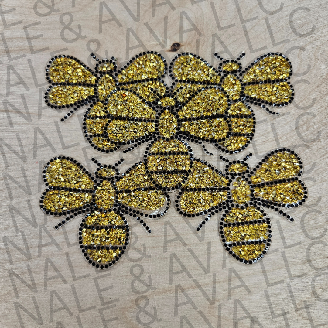 Gold Bee Hat Patch front side