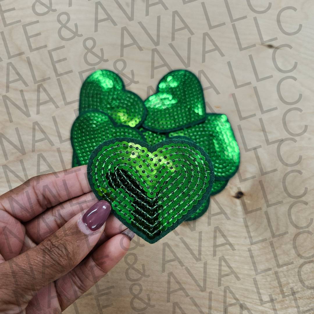 Sequin Heart Hat Patch (1 Patch)