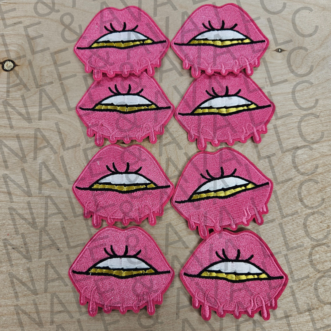 Grill Lips Hat Patch front side