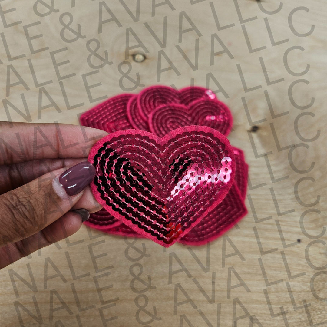 Sequin Heart Hat Patch (1 Patch)