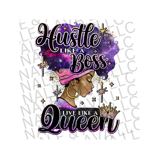 Hustle Like A Boss DTF (direct to film) print front side