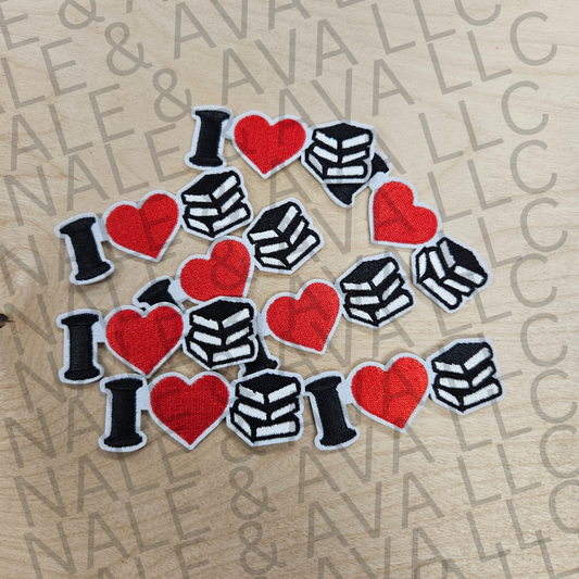 I Love Books Hat Patch front side