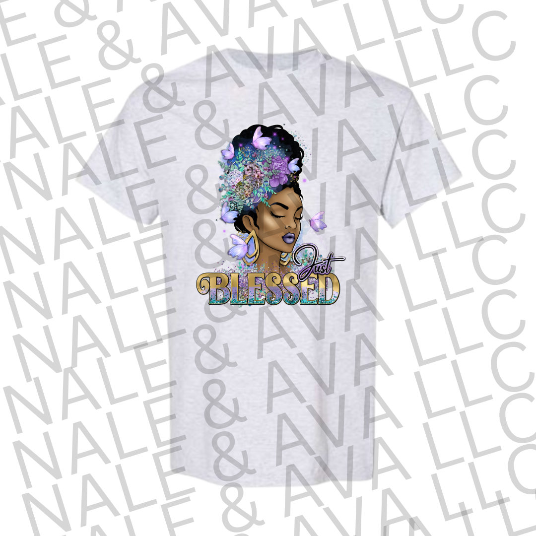 Just Blessed Purple Graphic Tee