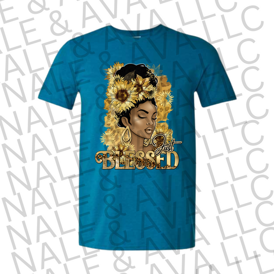 Just Blessed Sunflower Graphic Tee