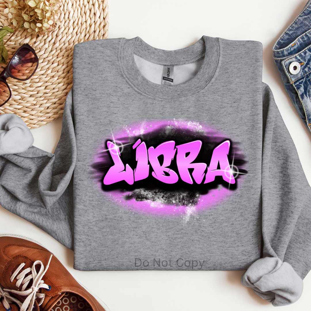 Libra Airbrush DTF on a tshirt