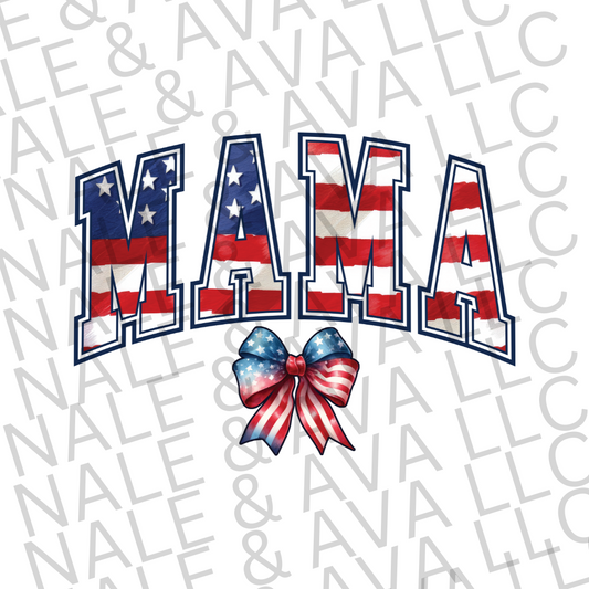 Mama American Flag DTF Transfer front side