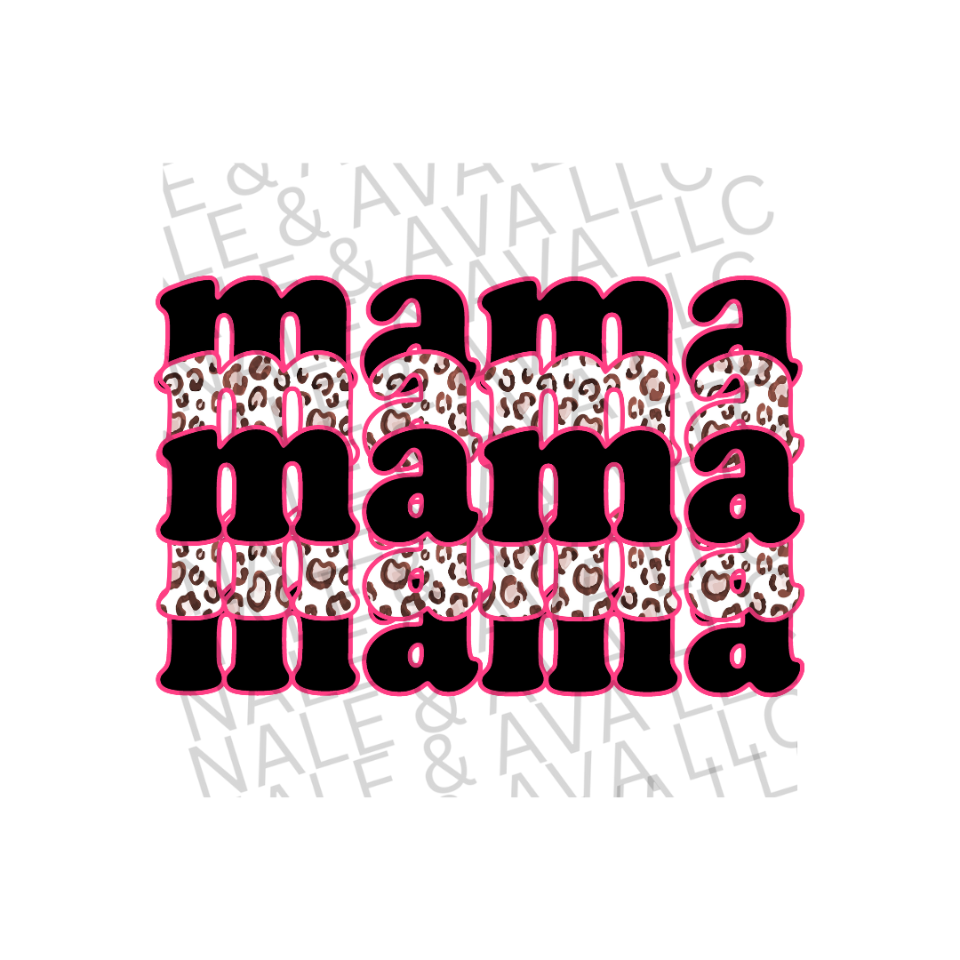 Mama Stacked DTf (direct to film) print on front side