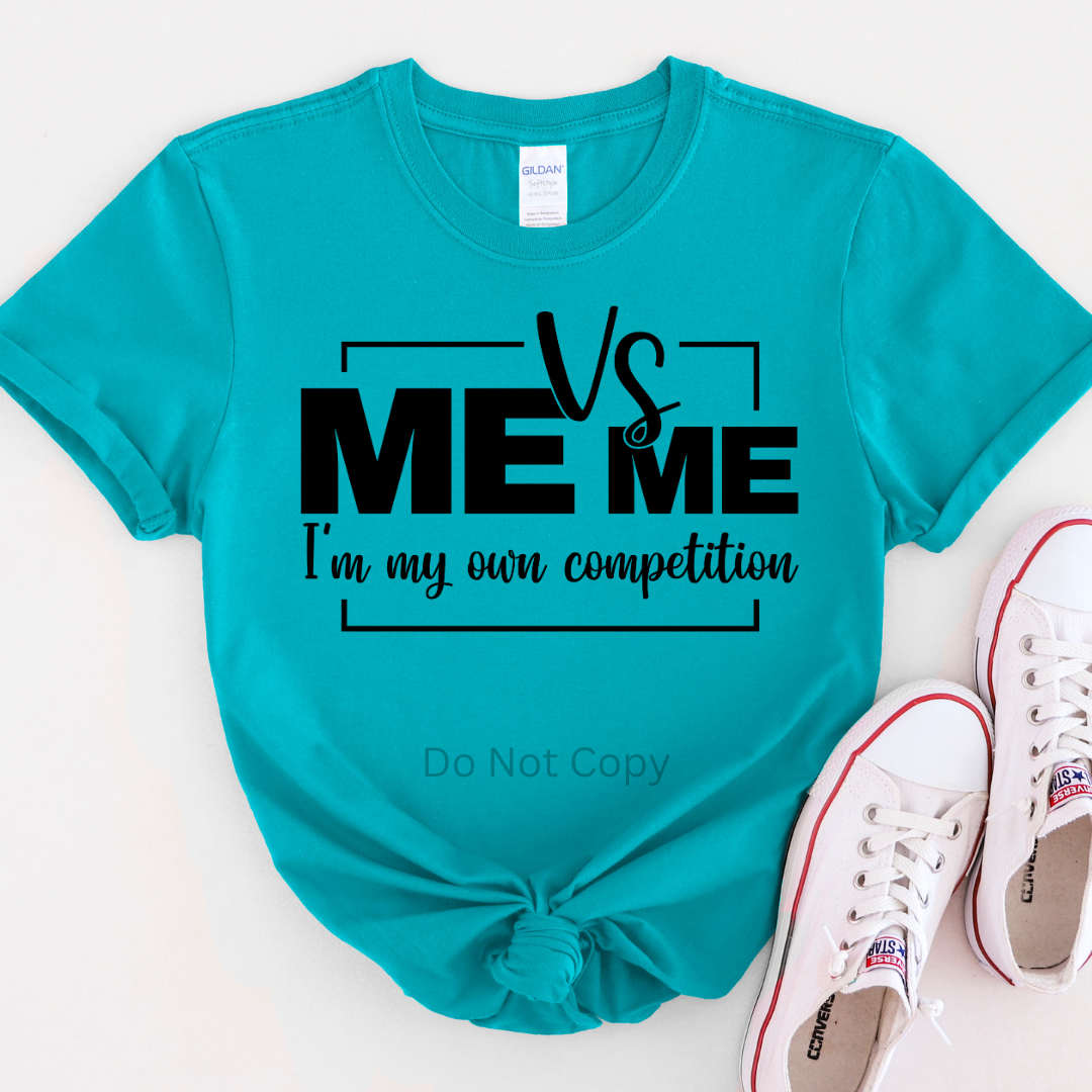 Me vs Me Screen Print Transfer on a tshirt