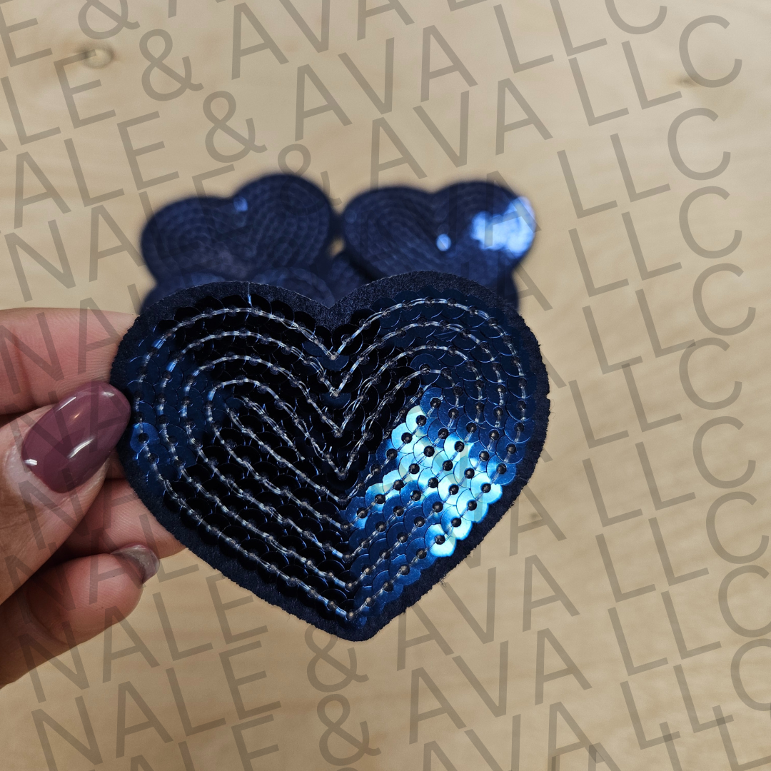 Sequin Heart Hat Patch (1 Patch)