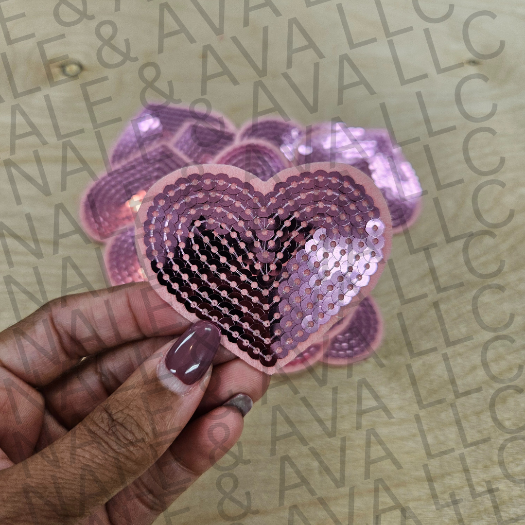 Sequin Heart Hat Patch (1 Patch)