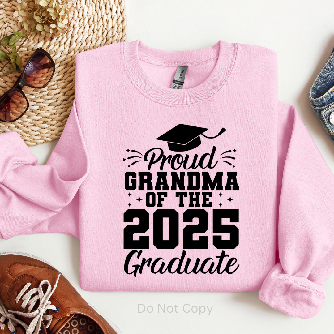 Proud Grandma of the 2025 Graduate Screen Print Transfer on a tshirt