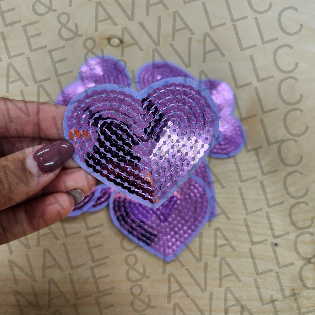 Sequin Heart Hat Patch (1 Patch)