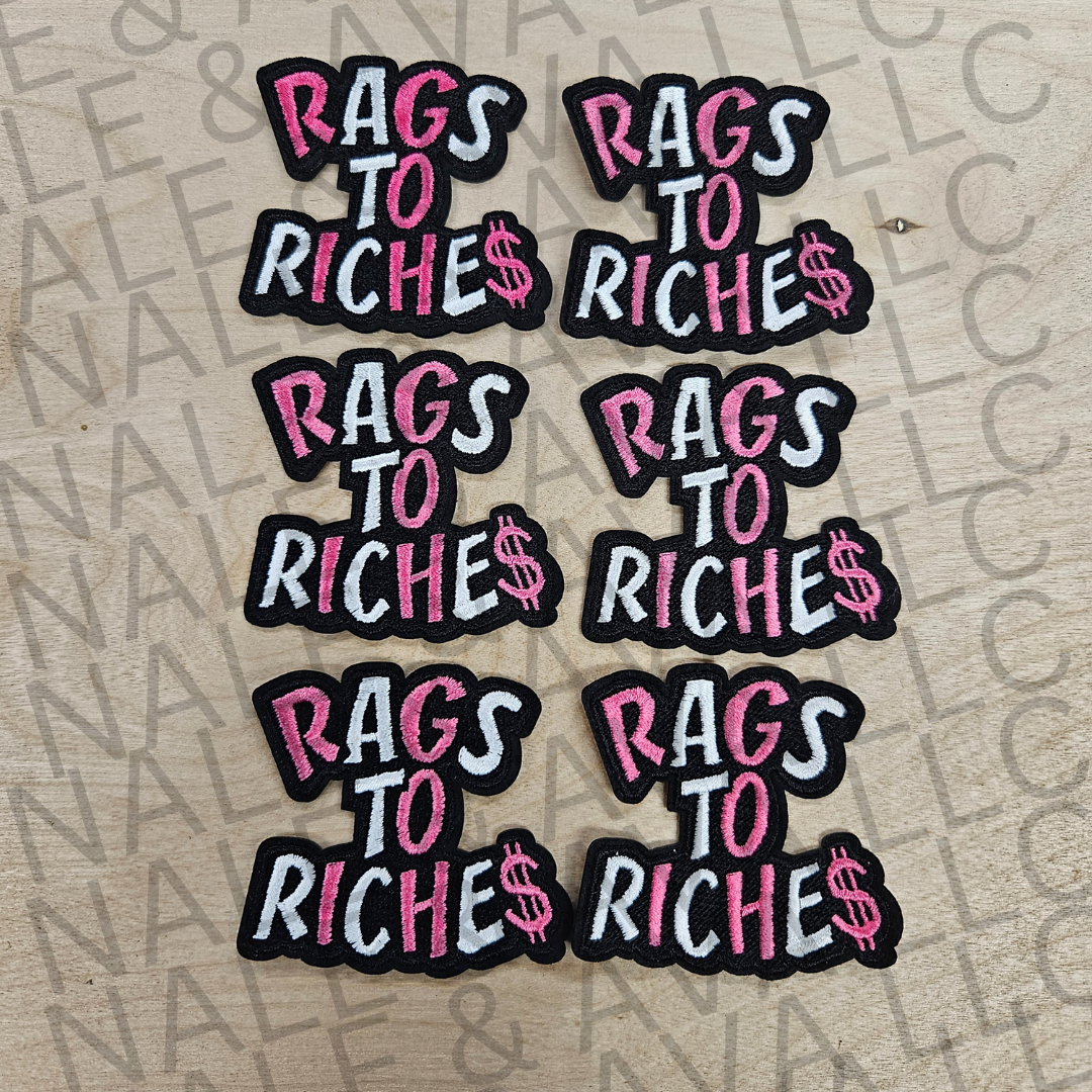 Rags To Riches Hat Patch front side