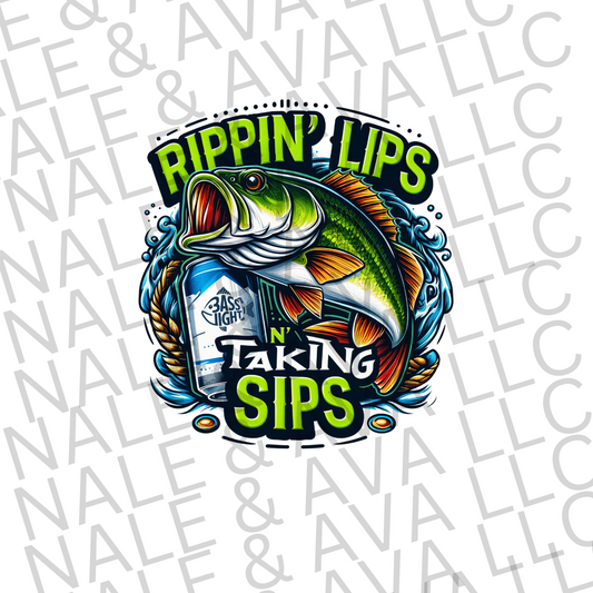 Rippin Lips N Taking Sips DTF Transfer