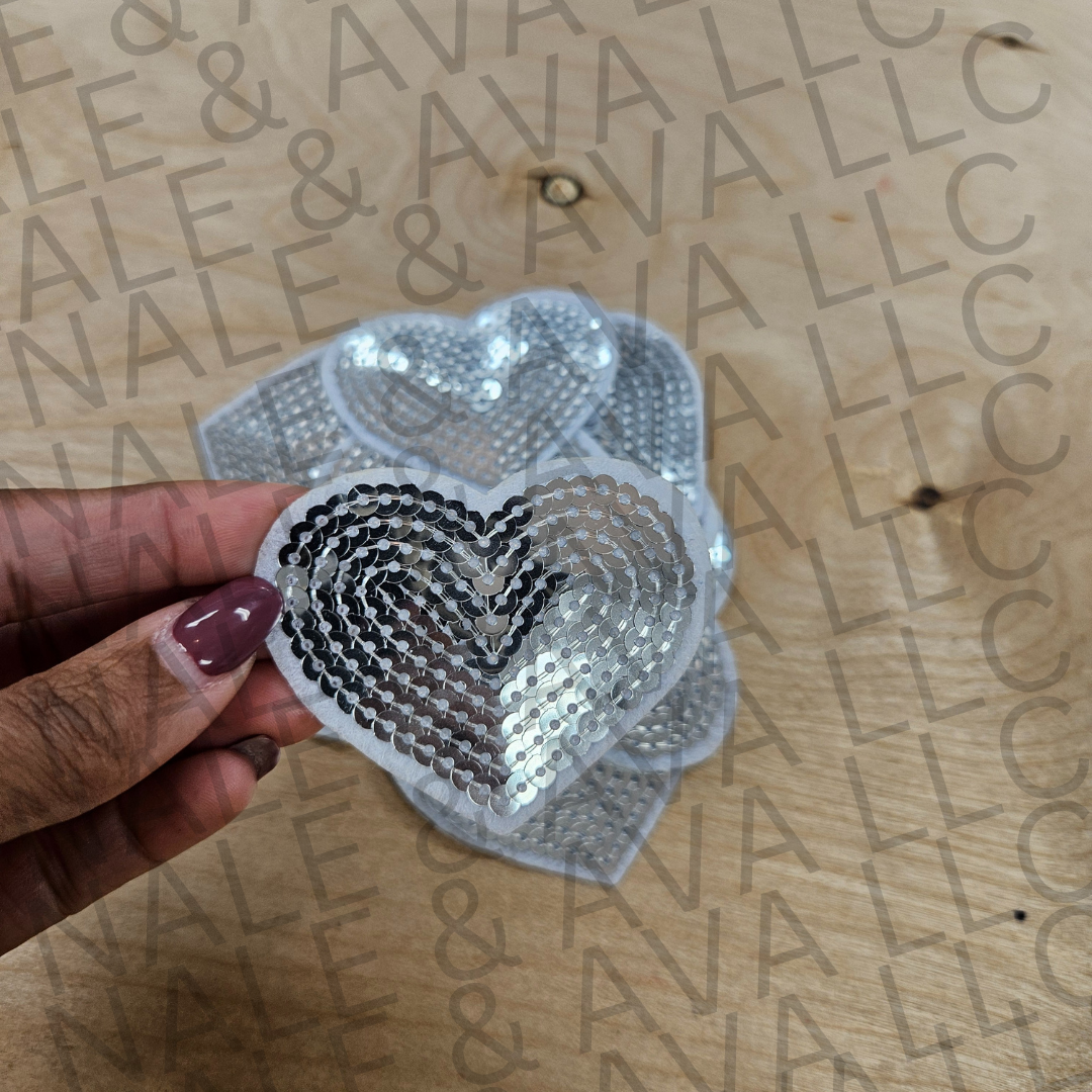 Sequin Heart Hat Patch (1 Patch)