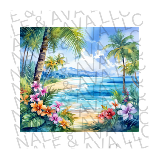 Tropical Beach Sublimation Print front side