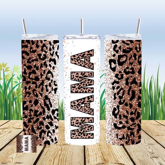 Mama Leopard 20oz Tumbler Sublimation Transfer ONLY - This is NOT a Tumbler