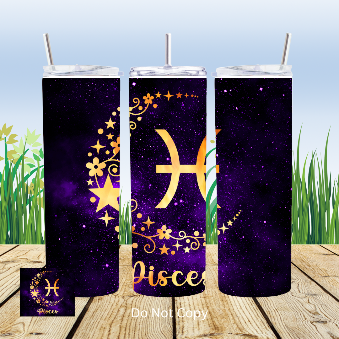 Pisces Space 20oz Tumbler Sublimation Transfer ONLY - This is NOT a Tumbler