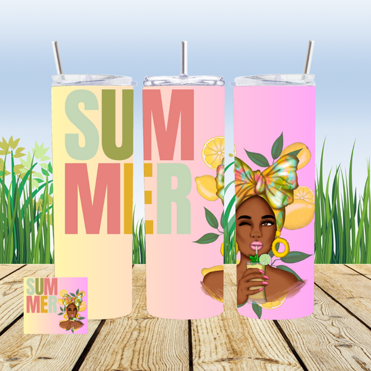 Summer 20oz Tumbler Sublimation Transfer ONLY - This is NOT a Tumbler