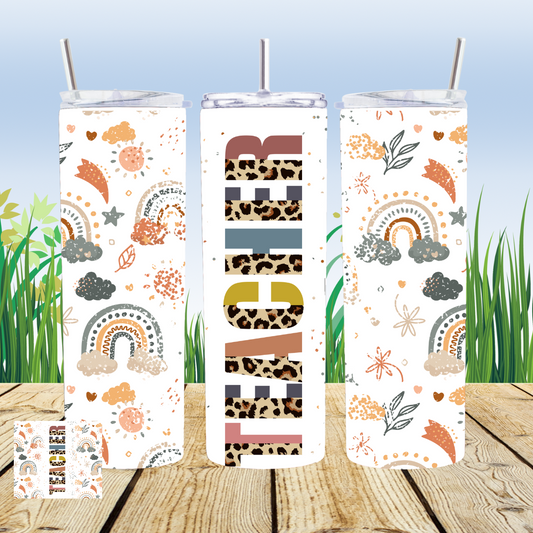 Teacher Rainbow 20oz Tumbler Sublimation Transfer ONLY -This is NOT a Tumbler