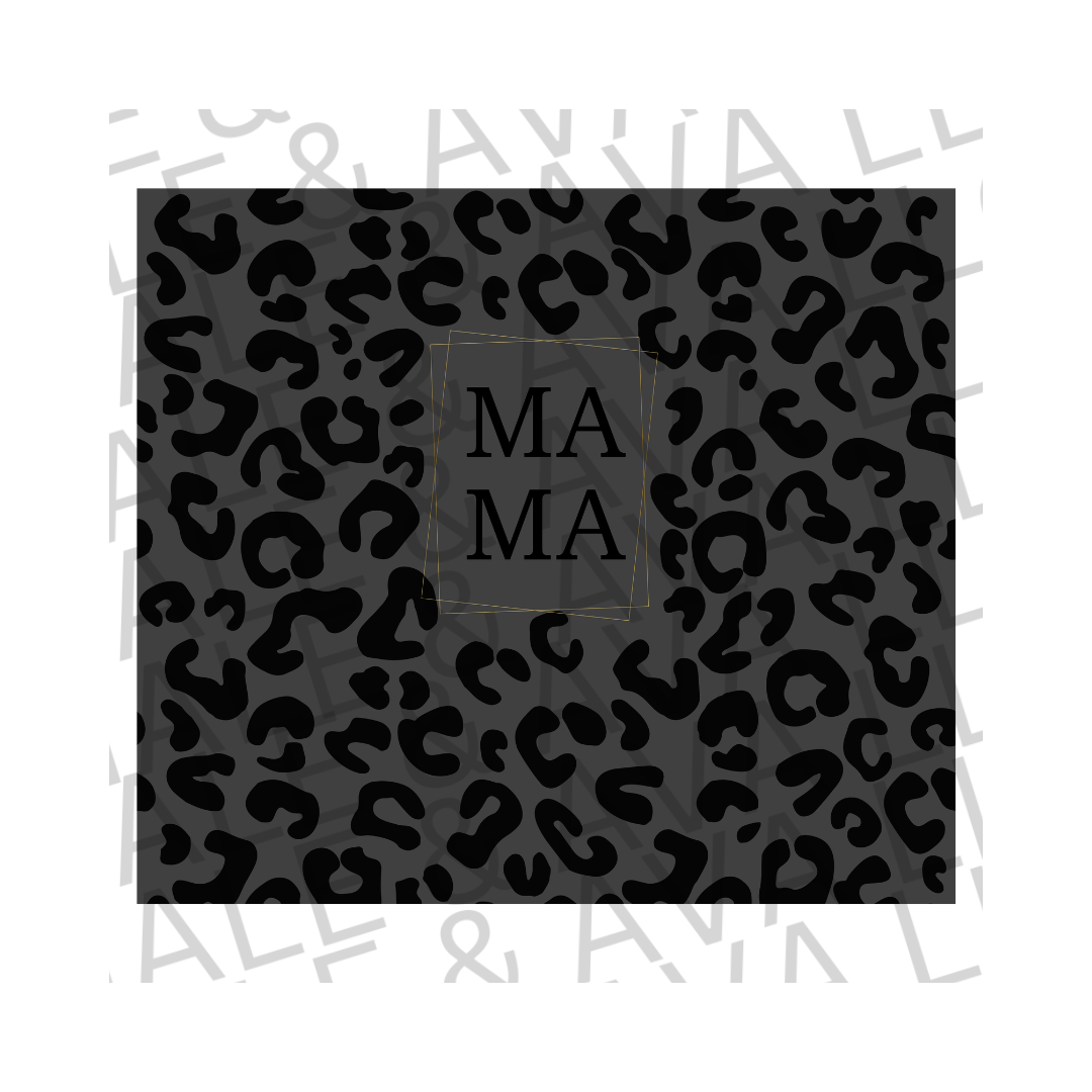 Mama Leopard Sublimation Tumbler Print front side