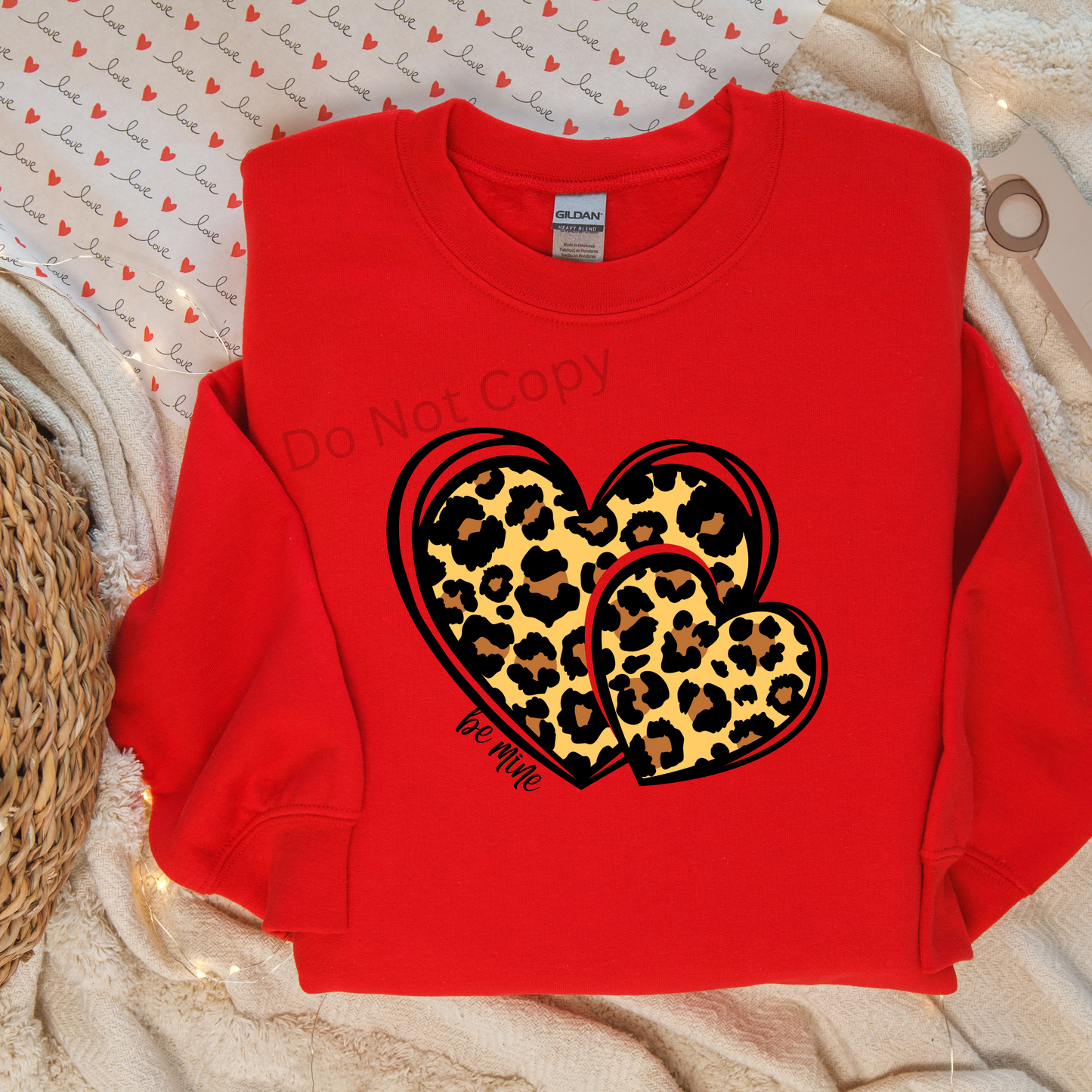 Be Mine Leopard DTF (direct to film) print front side